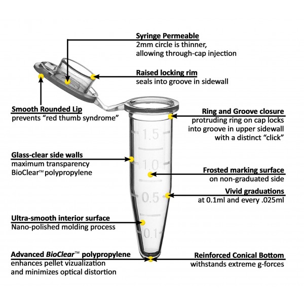 Microtube w/ cap, 1.5mL,...